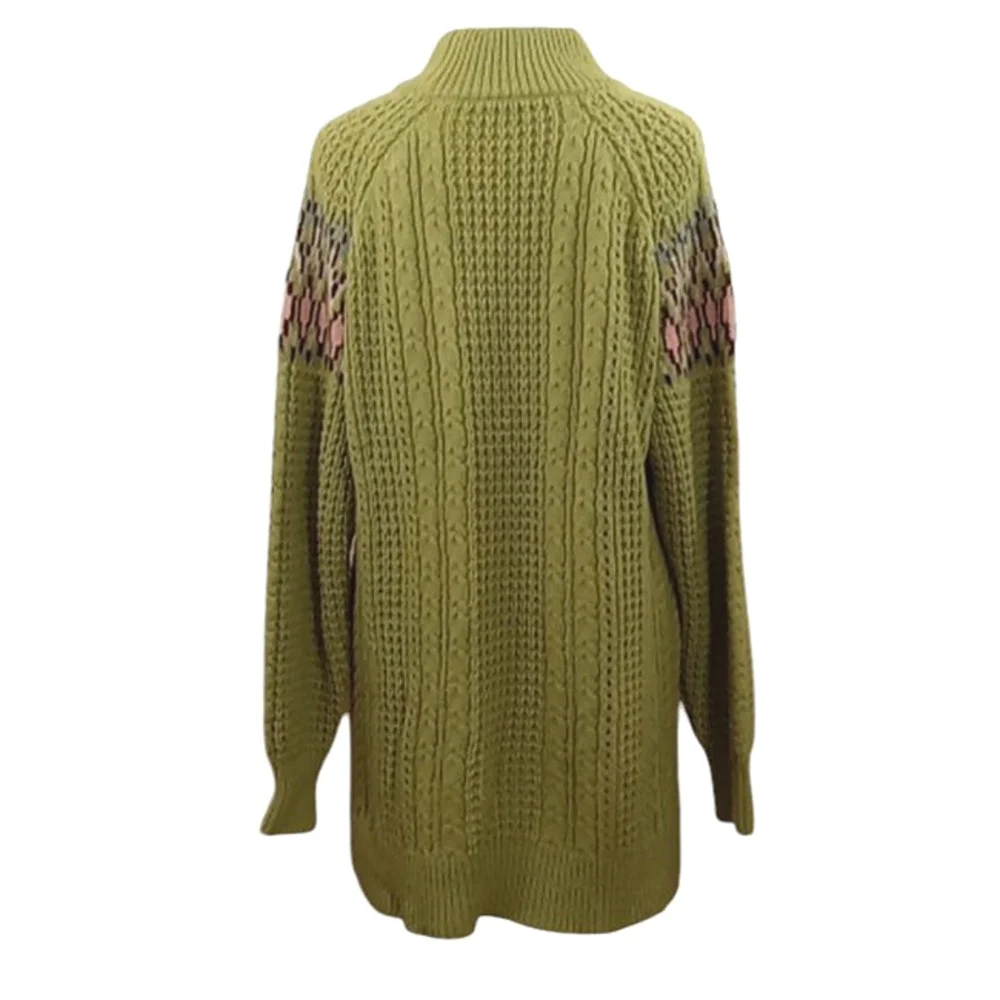Sundance Olive Green Wool Blend Cable Kni Sweater Size Small